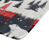 Red Buffalo Plaid Polar Bear Schneidebrett (Ecke)