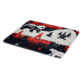 Red Buffalo Plaid Polar Bear Schneidebrett (Ecke)