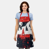 Red Buffalo Plaid Polar Bear Schürze (Getragen)