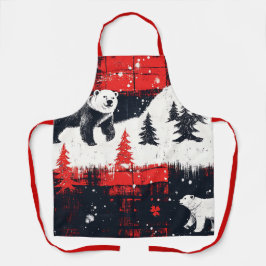 Red Buffalo Plaid Polar Bear Schürze