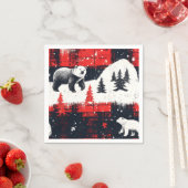 Red Buffalo Plaid Polar Bear Serviette (Beispiel)