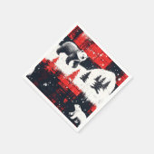 Red Buffalo Plaid Polar Bear Serviette (Ecke)