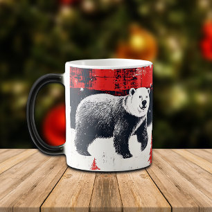 Red Buffalo Plaid Polar Bear Verwandlungstasse