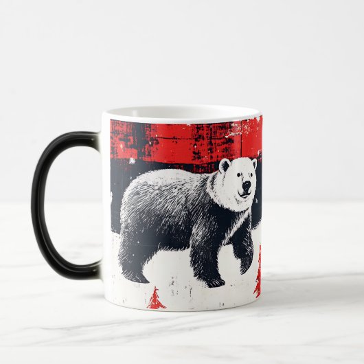 Red Buffalo Plaid Polar Bear Verwandlungstasse (Links)