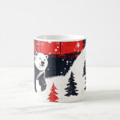 Red Buffalo Plaid Polar Bear Verwandlungstasse (Mittel)