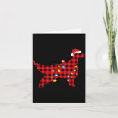 Red Buffalo Plaid Santa Irish Setter Dog Christmas Karte (Vorderseite)