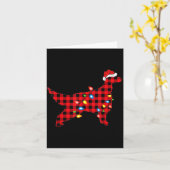 Red Buffalo Plaid Santa Irish Setter Dog Christmas Karte (Gelbe Blume)
