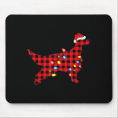 Red Buffalo Plaid Santa Irish Setter Dog Christmas Mousepad (Vorne)