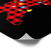 Red Buffalo Plaid Santa Irish Setter Dog Christmas Poster (Ecke)