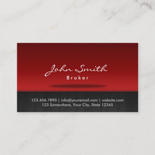 Red Bühne Real Anwesen Broker Business Card Visitenkarte (Vorderseite)