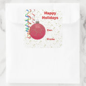 Red Bulb Weihnachtsgeschenk-Tag Quadratischer Aufkleber (Tasche)