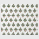 Red Bulbs Christmas Trees Geschenkpapier (Flach)