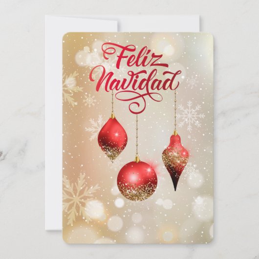 Red Bulbs Feliz Navidad Fotovorlage Weihnachten (Vorderseite)