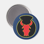 Red Bull CSIB-Look-Emblem, w/Army-blauer Magnet (Vorderseite/Rückseite)