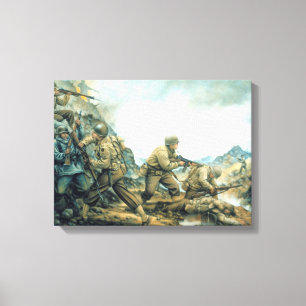 Red Bull in der Winterlinie von Donna Neary Leinwanddruck