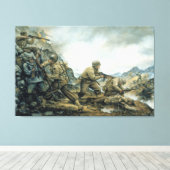 Red Bull in der Winterlinie von Donna Neary Print Leinwanddruck (Insitu (Holzboden))