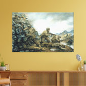 Red Bull in der Winterlinie von Donna Neary Print Leinwanddruck (Insitu (Wohnzimmer))