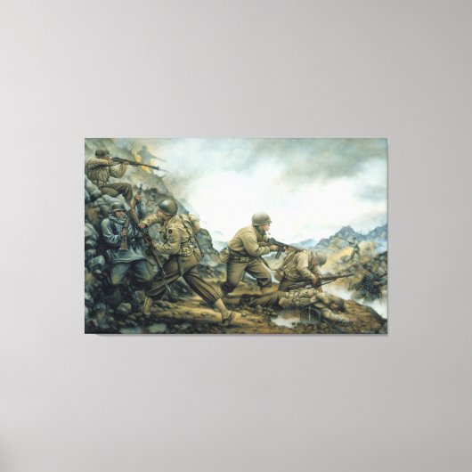 Red Bull in der Winterlinie von Donna Neary Print Leinwanddruck (Vorderseite)