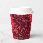 Red Bull läuft in Starry Night Paper Cups Pappbecher (Vorderseite)