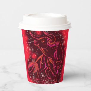 Red Bull läuft in Starry Night Paper Cups Pappbecher