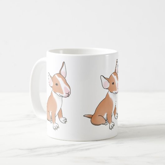 Red Bull Terrier Welpe Tasse (Vorderseite Links)