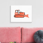 Red Bulldozer Konstruktionsfahrzeug Canvas Print Leinwanddruck (Insitu (Wohnzimmer))