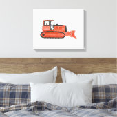 Red Bulldozer Konstruktionsfahrzeug Canvas Print Leinwanddruck (Insitu (Schlafzimmer))