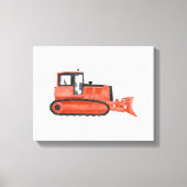 Red Bulldozer Konstruktionsfahrzeug Canvas Print Leinwanddruck (Vorderseite)