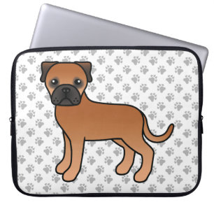 Red Bullmastiff Niedlich Cartoon Dog & Paws Laptopschutzhülle