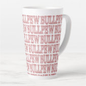 Red "BULLPEW" Latte Tasse (Rechte Ecke)