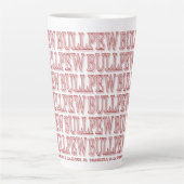 Red "BULLPEW" Latte Tasse (Vorderseite)