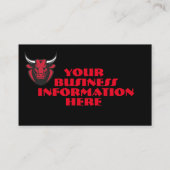 Red Bulls Head im Schwarzen Hintergrund auf einer Visitenkarte (Rückseite)