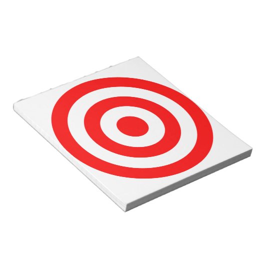 Red Bullseye Target Notizblock (angewinkelt)