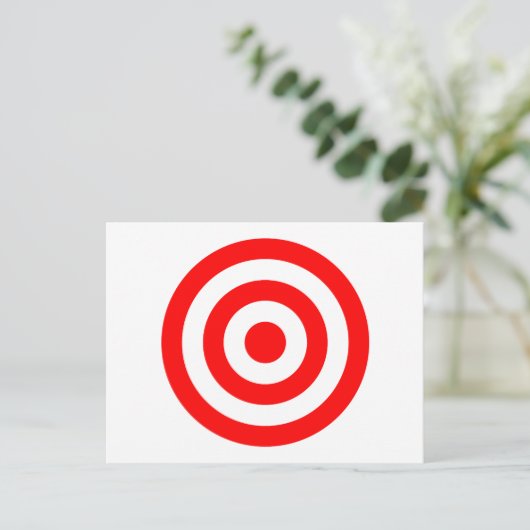 Red Bullseye Target Postkarte (Stehend Vorderseite)