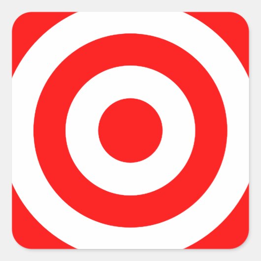 Red Bullseye Target Quadratischer Aufkleber (Vorderseite)