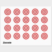 Red Bullseye Target Runder Aufkleber (Blatt)