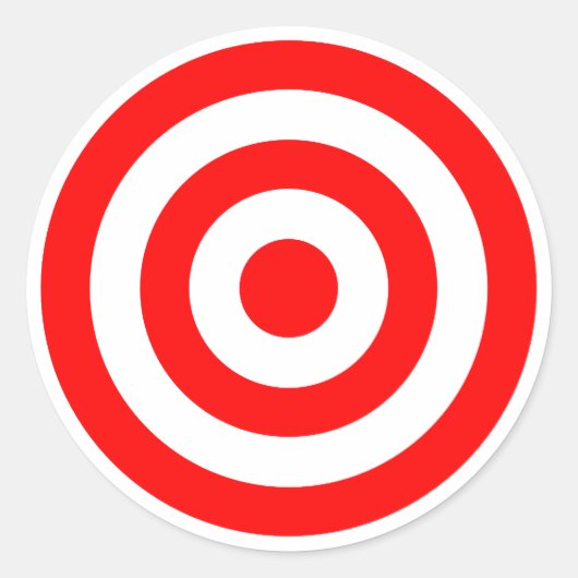 Red Bullseye Target Runder Aufkleber (Vorderseite)
