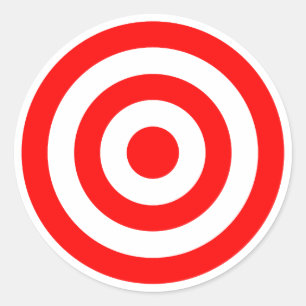 Red Bullseye Target Runder Aufkleber