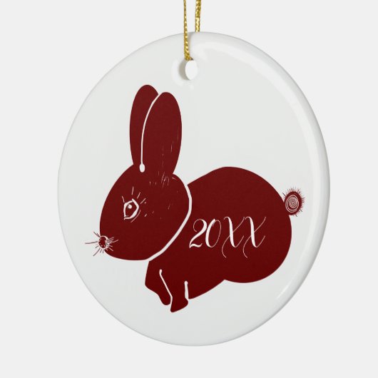 Red Bunnies 2023 Keramik Ornament (Links)