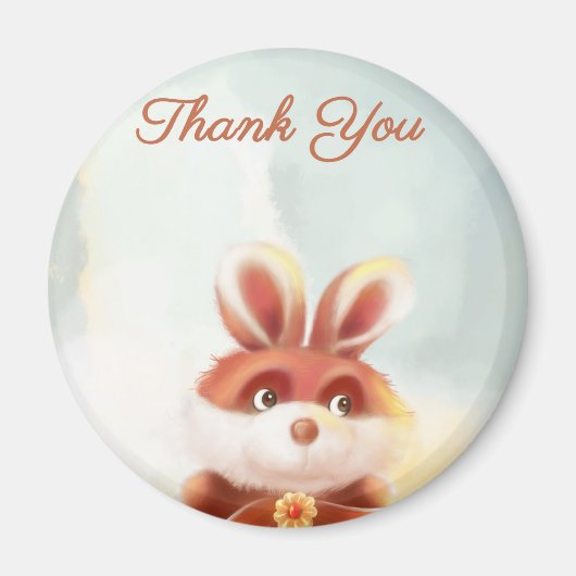 Red Bunny Danke Magnet (Vorne)