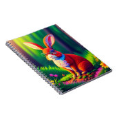 Red Bunny Sitzen auf Gras Notizblock (Rechte Seite)