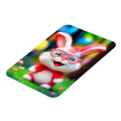 Red Bunny Wearing American Glasses-44244 Magnet (Linke Seite)