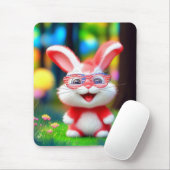 Red Bunny Wearing American Glasses-44244 Mousepad (Mit Mouse)