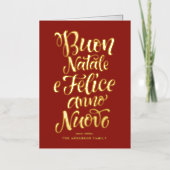 Red Buon Natale e Felice Anno Nuovo Script (Vorderseite)