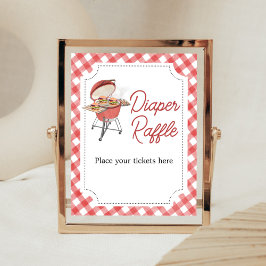 Red Burger GRILLEN Baby Duwer Diaper Raffles Poster