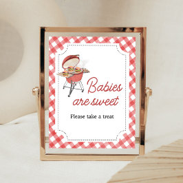 Red Burger GRILLEN Baby Shower Babys sind süß Poster