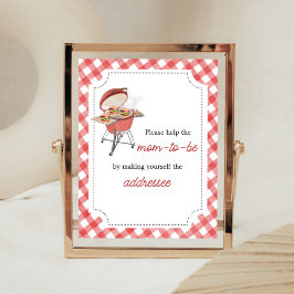 Red Burger GRILLEN Baby Shower Envelope Poster