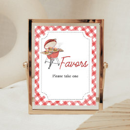 Red Burger GRILLEN Baby Shower Favoriten Poster