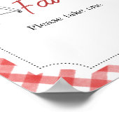 Red Burger GRILLEN Baby Shower Favoriten Poster (Ecke)