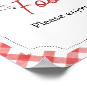 Red Burger GRILLEN Baby Showfood Poster (Ecke)